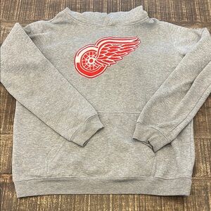 NHL Youth Gray and Red Hoodie Detroit Redwings